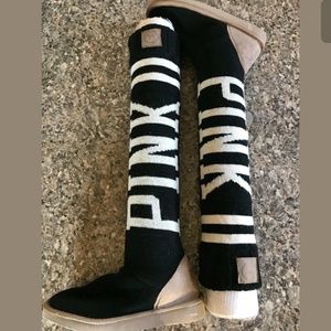 NEW VS PINK Mukluk Knee High Sweater Boot